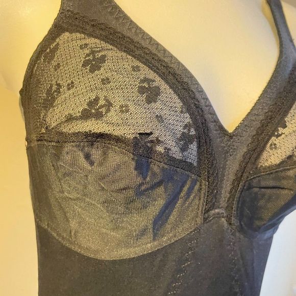 Vintage Dominique Black Unlined Wire Free Seamed Firm Control Body Briefer 34C - Picture 4 of 7